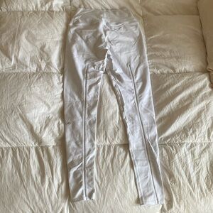 Alo Yoga White Airbrush High Rise Mesh Back Leg Line Leggings